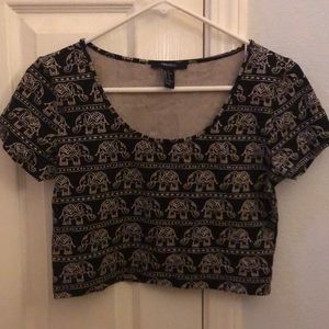 Forever 21 Elephant Crop Top